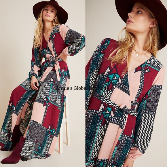 NWT Anthropologie Virginia Wrap Maxi Dress - Picture 11 of 13